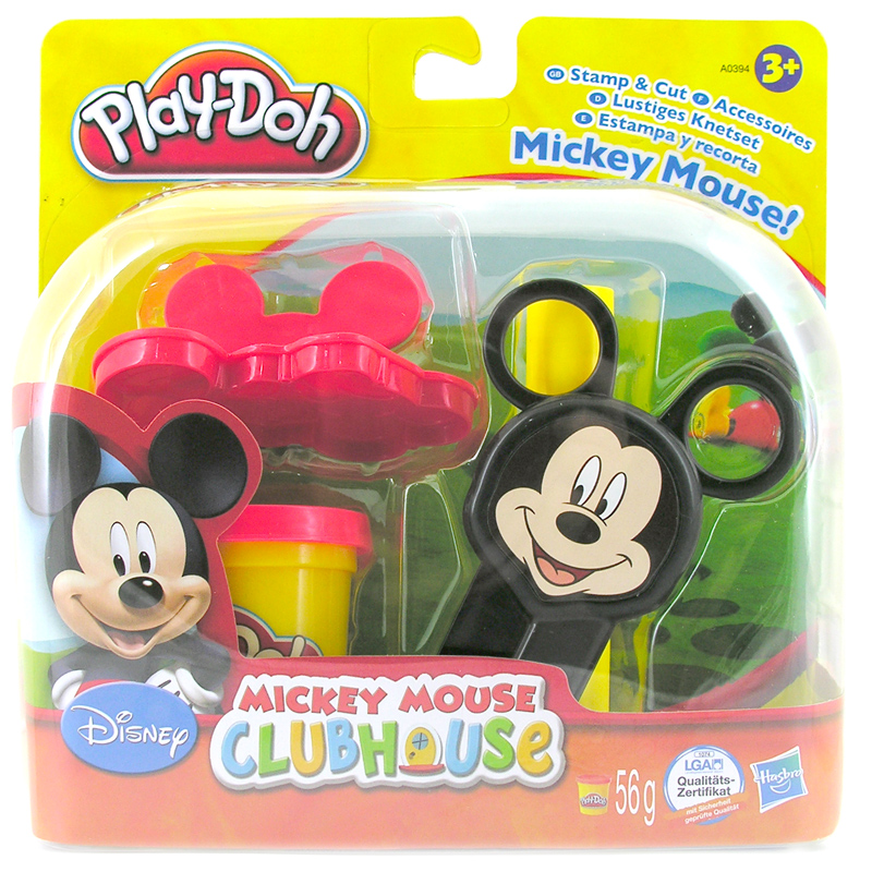 play doh stamp and cut mickey mouse