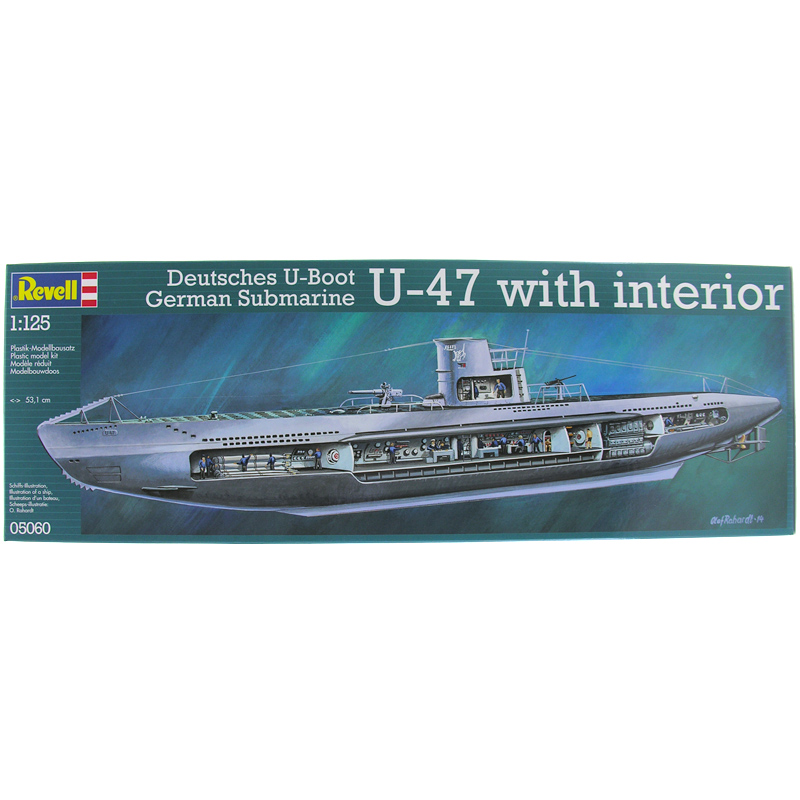 Revell German Submarine U 47 With Interior Scale 1125 Model Kit New