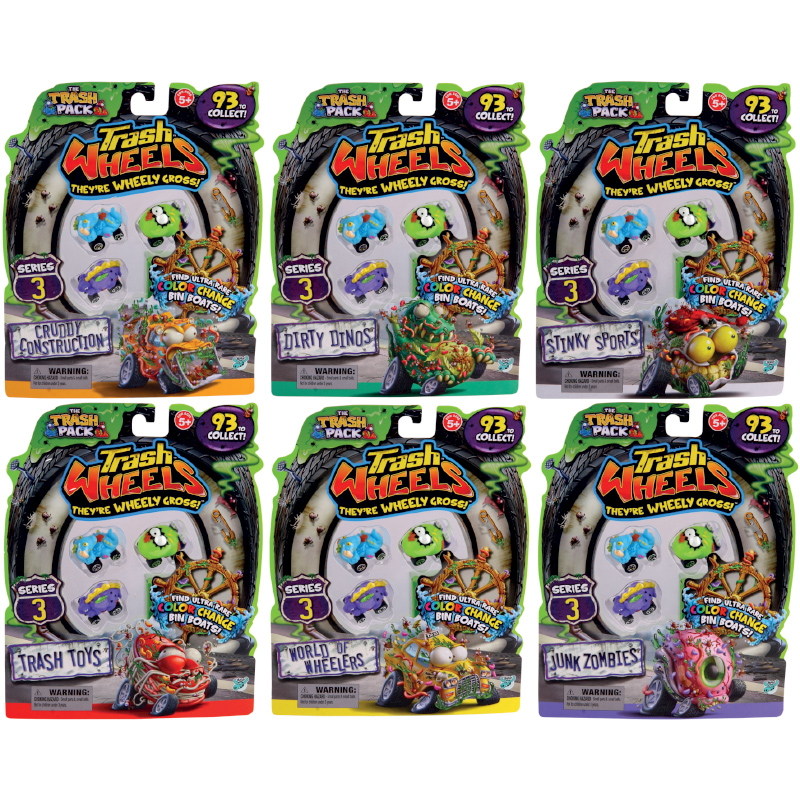 Trash+Pack+Series+4 The Trash Pack 4 Trash Wheels Pack CRUDDY CONSTRUCTION (Series 3)